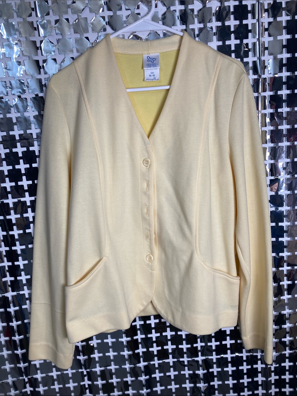 Weekenders Light Yellow V-Neck Button Front Cardigan